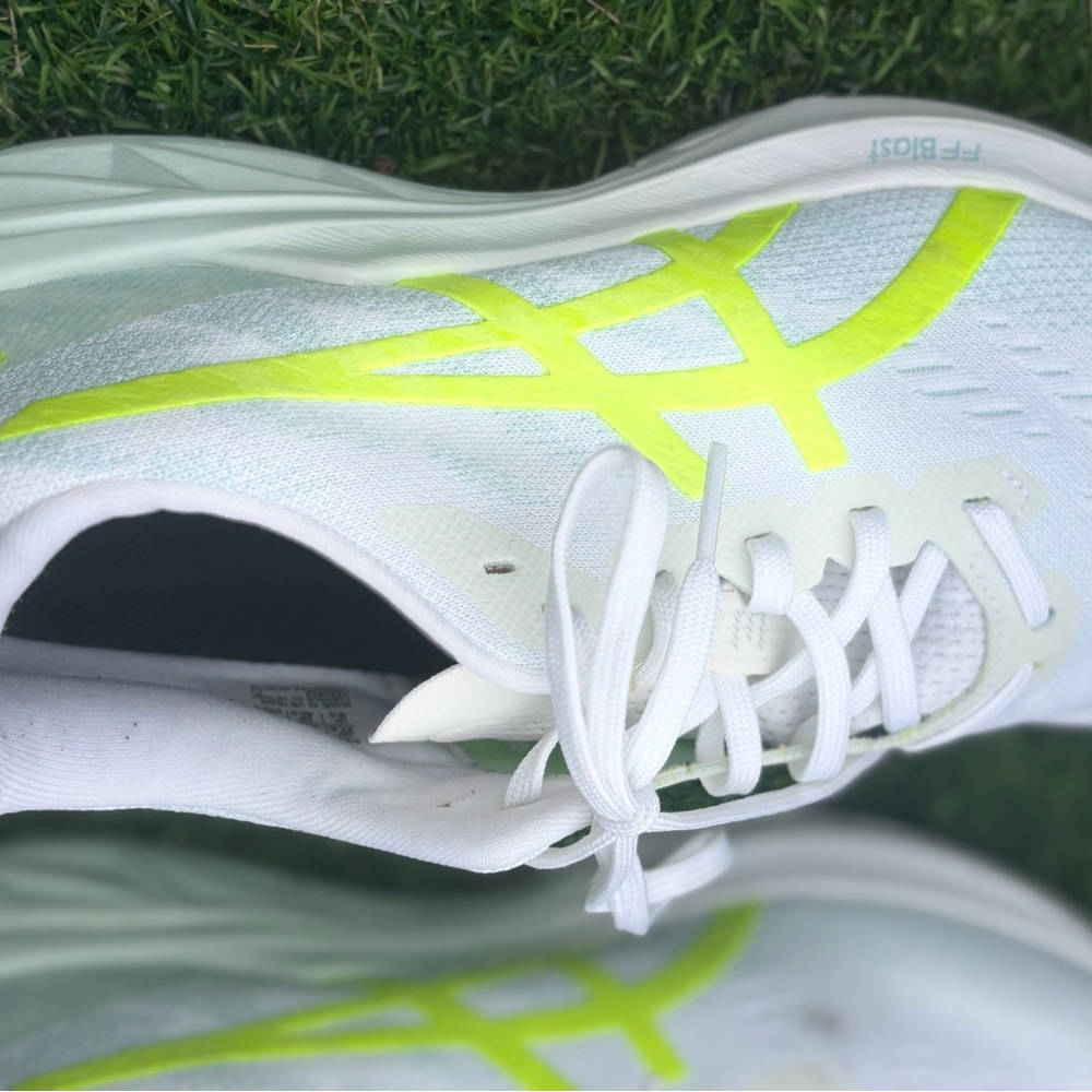 ASICS White and Bright Yellow Athletic Shoes - Picture 6 of 8